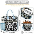 thumbnail image 5 of Buffalo Cow Design Insulated Lunch Bag – Large Reusable Lunch Box with Artistic Farm Animal Print, Leakproof Waterproof Cooler Tote with Dual Compartments for Country-Themed Office or Picnic Use, 5 of 6