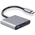 thumbnail image 1 of USB-C Digital AV Multiport Adapter, Apple MFi Certified Digital AV Dongle with HDMI 4K@60Hz & USB-A 3.0 & 100W Charge for iPhone 15, MacBook Pro Air M1 M2 M3, iPad Pro, iMac, Samsung S24 and More, 1 of 7