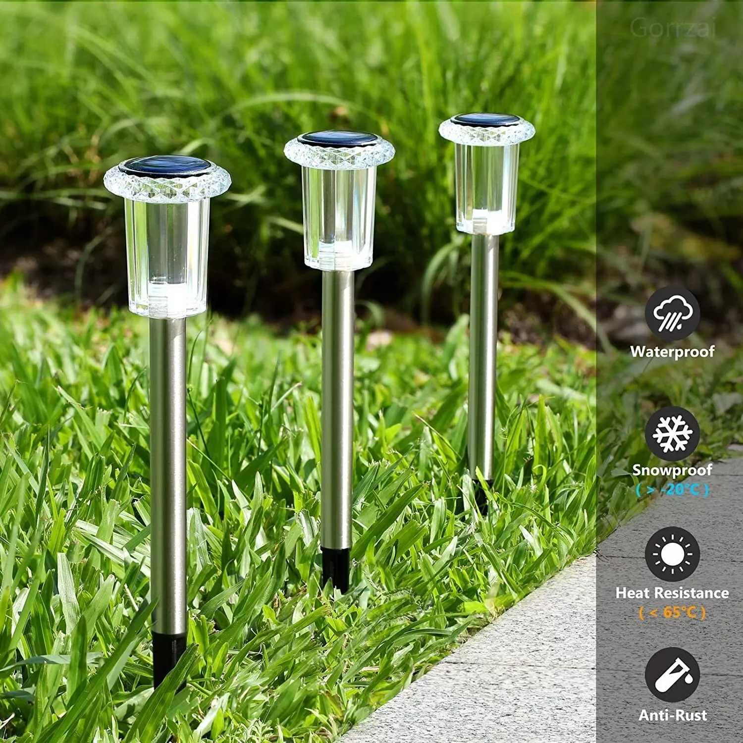 12 Pack Solar Powered Garden Lights, LED Outdoor Landscape & Walkway Lighting, Dusk to Dawn, Waterproof Pathway Lights for Yard & Patio