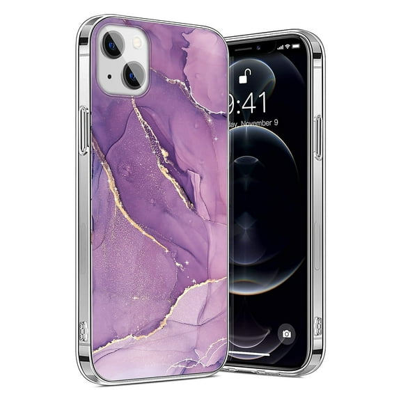 SaharaCase Marble Series Case for Apple iPhone 13 Purple/Gold (CP00136)