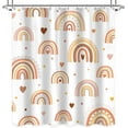 thumbnail image 2 of Boho Rainbow Shower Curtain for Girl 72Wx72L Inch Kids Abstract Colorful Cartoon Love Heart Cute Lovely Watercolor Modern Shower Curtain Bathroom Set Bath Curtain Bathtub Accessories Home Decor, 2 of 6