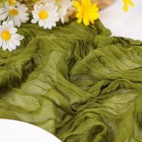 Cheesecloth Table Runner, 13Ft Moss Green Long Cheese Cloth Boho Gauze Table Runner for Wedding Bridal Baby Shower Birthday Holiday Party Sheer Table Decorations,1 Pcs