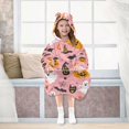 thumbnail image 7 of FORMRS Wearable Blanket Hoodie with Sleeves for Kids Cozy Flannel Sweatshirt, Pink Halloween Pumpkin Pattern, 7 of 7