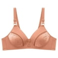 thumbnail image 5 of Aboser Comfortable Wireless Bras for Women Push Up Seamless Bras Full Coverage Gathered Bralettes Breathable Lace Everyday Bra Brasieres Para Mujer Khaki 38C, 5 of 9