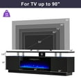 thumbnail image 3 of VANACC 80" Fireplace TV Stand with 40" Electric Fireplace for TVs up to 90" , Black, 3 of 10