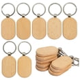 thumbnail image 1 of Etiqueta de Llave de Madera en Blanco Llaveros de Madera Diy Llaves de Grabado de Madera en Blanco Paquete de 20, 1 of 5
