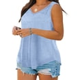 thumbnail image 4 of Uootdi Womens Tank Tops V Neck Loose Fit Sleeveless Solid Color Stretchy Breathable Pullovers Casual Daily Tops Loungewear Style Gift, 4 of 8