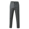 thumbnail image 2 of RUTAYY Men's Casual Pants Slim Fit Plaid Print Zipper Long Pants Daily Wear Comfort Versatile Travel Trousers, 2 of 8