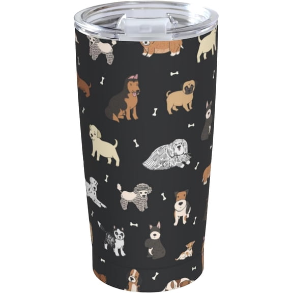 Puppy Dog Tumbler, Animal Stainless Steel Thermal Vacuum Insulated Travel Mug with Lid 20 Oz, Anniversary Holiday Christmas Birthday Gift for Mom Mama Grandma Nana Aunt Dog Lover
