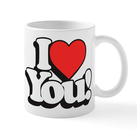 CafePress - I Heart You Mug - 11 oz Ceramic Mug - Novelty Coffee Tea Cup