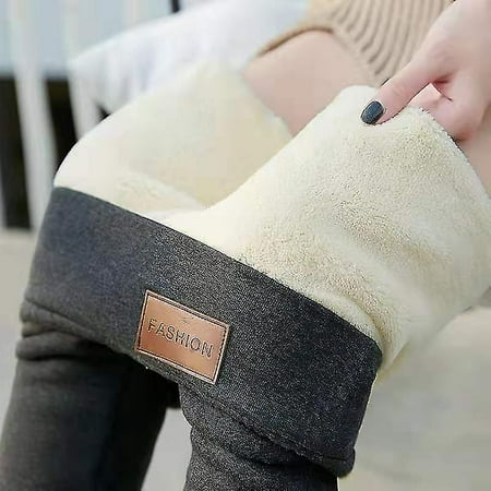 Winter Sherpa Fleece Lined Leggings For Women, High Waist Stretchy Thick  Cashmere Leggings Plush Warm Thermal Pants Grey