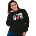 thumbnail image 3 of Super Mom Mother's Day Love Heart Women Plus Size Crewneck Sweatshirt Brisco Brands 2X, 3 of 5