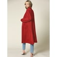 thumbnail image 4 of Made by Johnny Women's Casual Cozy Braided Open Front Long Pocket Cardigan Sweater L RED, 4 of 6
