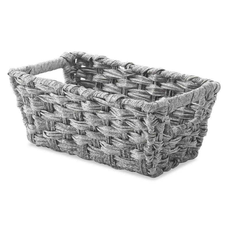Whitmor Small Rattique Shelf Tote in Gray Wash, 6 Pack