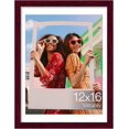 thumbnail image 1 of Vittanly 12x16 Picture Frame, Display Pictures 11x14 with Mat or 12x16 without Mat, Premium Material with Shatter Resistant Plexiglass, Poster Frame for Wall Display, Cherry Red, 1 Pack, 1 of 1