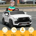 thumbnail image 4 of UBesGoo Licensed Chevrolet Tahoe 12V Kids Ride on Car, Battery Powered Electric Ride on Car Toys with Remote Control, Light, White, 4 of 10