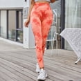 thumbnail image 3 of Women's Tie Dye High Waist Yoga Pants Smile Peach Butt Lift Sports Leggings Running Fitness Pants Werseon Modelo, 3 of 6
