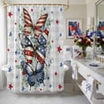 thumbnail image 4 of Independence Day Butterfly Shower Curtain, 36" x 72", Country Red Blue Stripe Butterfly Star Gray Plaid Waterproof Bathroom Curtain Washable Shower Curtain Set with 12 Hooks, 4 of 9