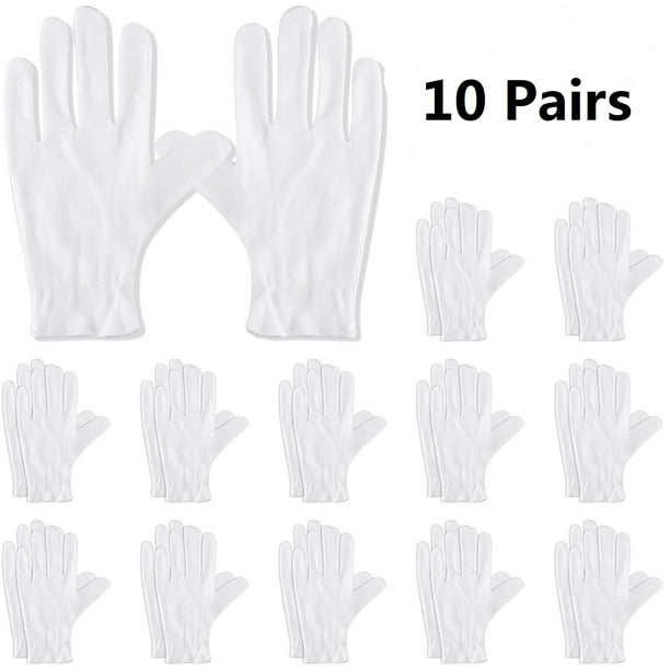 Cotton Gloves,White Cotton Gloves for Women Dry Hands Eczema Serving