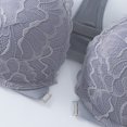 thumbnail image 6 of Gymayou Front Closure Lace Bra For Women Underwire T Back Racerback Bra with Adjustable Strap Grey 90B, 6 of 7