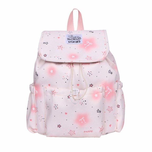 Nylon Buckle and Drawstring Backpack, One Size