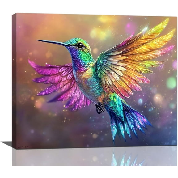 Aaheei Hummingbird Canvas Wall Art Colorful Hummingbird Pictures Decor Bird Painting Modern Prints Artwork for Home Bathroom Bedroom Living Room