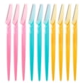 thumbnail image 2 of Soidarity Paquete de 10 maquinillas de afeitar para cejas, moldeador de pelo, removedor de mango ergonómico, suministros para el hogar, plantillas de cejas, 2 of 6