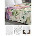 thumbnail image 6 of Eucalyptus King Size Flat Sheet, Wrinkleproof & Fadeproof Cooling Flat Bed Sheet Only, Sage Green Botanical Leaf Pink Flower Farm Breathable Soft Bedding Top Sheets 105 x 98 Inches, 6 of 8