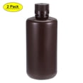 thumbnail image 1 of Unique Bargains Plastic Lab Chemical Reagent Bottle 1000ml/33.8oz Small Mouth Sample Sealing Liquid Storage Container Brown 2 pcs, 1 of 4