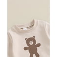 thumbnail image 6 of Bslissey Toddler Baby Boys 2Pcs Cute Outfits Long Sleeve Bear Letter Print Crew Neck Sweatshirt + Long Pants 3M 6M 12M 18M 24M 3T Infant Casual Daily Clothes, 6 of 9