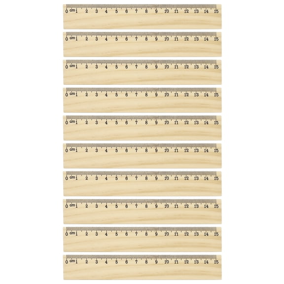 Uxcell 6 Inch Wooden Rulers, 24Pcs Drafting Ruler Measuring Drafting Tools with Centimeters for Office Home Teacher Drawing Supplies, Wood