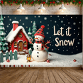 thumbnail image 4 of Snowman Banner Christmas Decoration Winter Theme Holiday Backdrop for Indoor Decor Party Background Outdoor Celebration, 4 of 9