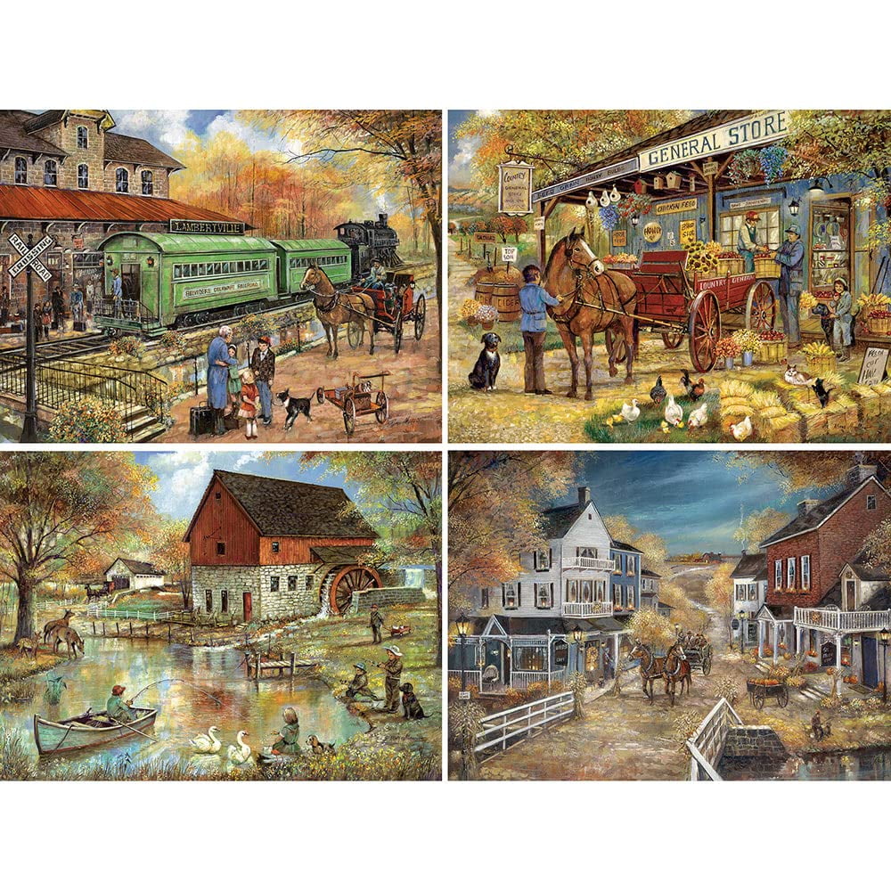 Bits and Pieces Jigsaw Puzzles Ruane Manning 500 Piece 4-in-1 Multipack 16" x 20"