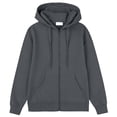 thumbnail image 2 of Hsovts Men Oversized Zip Up Hoodie Long Sleeve Full Zip Solid Color Plain Hooded Sweatshirt With Pockets Casual Daily Jacket Gray 2xL, 2 of 5