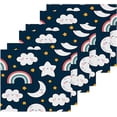 thumbnail image 3 of GZHJMY 12x12Inx4 Sets Reusable Soft Face Towel,Kitchen Hand Towel Bathroom Absorbent Towel,Gym Hotel Spa-Moons Clouds Rainbows, 3 of 7
