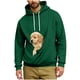 thumbnail image 3 of Ceisia Pet Carrier Hoodie Long-Sleeve for Men with Cotton Fabric Solid Color Drawstring Dogs Cats Pockets Green 3X Gifts, 3 of 5