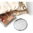 thumbnail image 2 of Vintage Metal Double-Sided 1x2 Handheld Travel Mirror That fits in Your Pocket Purse (Silver), 2 of 7