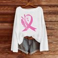 thumbnail image 2 of Sexlip Womens Sweatshirts No Hood Fall Long Sleeve Crewneck Shirts Cute Pink Ribbon Graphic Pullover Tops Outfits White XXL, 2 of 4