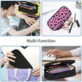 thumbnail image 7 of TEQUAN Large Capacity Pencil Case, Pink Leopard Camouflage Pattern Pencil Pouch 2 Compartments Pencil Bag (Black), 7 of 7