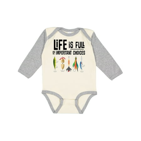 

Inktastic Fishing Life is Full of Important Choices Gift Baby Boy or Baby Girl Long Sleeve Bodysuit