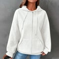 thumbnail image 2 of DDAPJ pyju 2023 Clearance Waffle Knit Hoodie for Women,Zip Up Drawstring Hooded Sweatshirt Jacket Casual Long Sleeve Pullover Sweatshirts with Kangaroo Pocket, 2 of 6