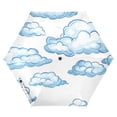 thumbnail image 6 of Blue Clouds All Weather Umbrella Triple Folding Parasol 6 Ribs UV Protection Portable, 6 of 8
