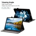 thumbnail image 5 of For iPad Pro 11" (M4/M5) 2024/2025 Release Folio Case with Stand/Card Slots/Elastic Band Closure/Pen Loop Holder, Stylish Cute Cartoon PU Leather Protective Lightweight Slim Cover, Blue White Flower, 5 of 7