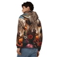 thumbnail image 4 of Vsdgher Realistic Flower Cow Mens Hoodies Zip Hoodie, Hoodies for Men, Zip-up Hooded Sweatshirt-X-Large, 4 of 5