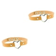thumbnail image 1 of sweethay Collar colorido Estilo japonés Collares punk Gargantillas de cuero Diseño simple Colgante Corazón ajustable Gargantilla Amarillo Amarillo 2Conjunto, 1 of 6