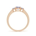 thumbnail image 2 of ANGARA Natural Three Stone Round Tanzanite Ring with Diamond Accents in 14K Rose Gold for Women (Size-5mm) | December Birthstone, Anniversary, Jewelry Gift for Women | Natural Tanzanite Ring, 2 of 8