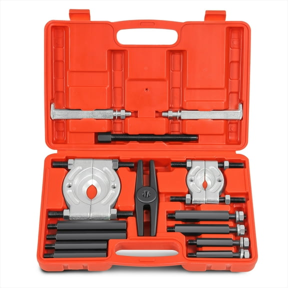 DNA MOTORING TOOLS-00453 Heavy-duty Dual-Chuck Bearing Puller,5 Ton Capacity 14pcs Bearing Separator Puller Set, Red