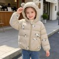 thumbnail image 6 of Nugftut Girls Boys Puffer Jackets Size 3-4 Years Hooded Winter Coat Warm Windproof Printed Kids Clothing, 6 of 8