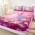 thumbnail image 3 of Manfei Kawaii Halloween Ghost Twin Sheet Set,Rustic Daisy,Pink White,3-Piece Luxury, 3 of 7