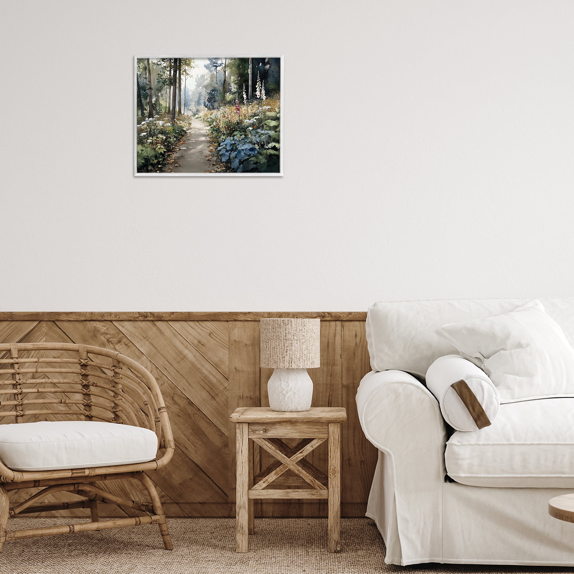 Stupell Industries Foliage Forest at Dusk White Framed Giclee Art, design by Franklyn Gregory